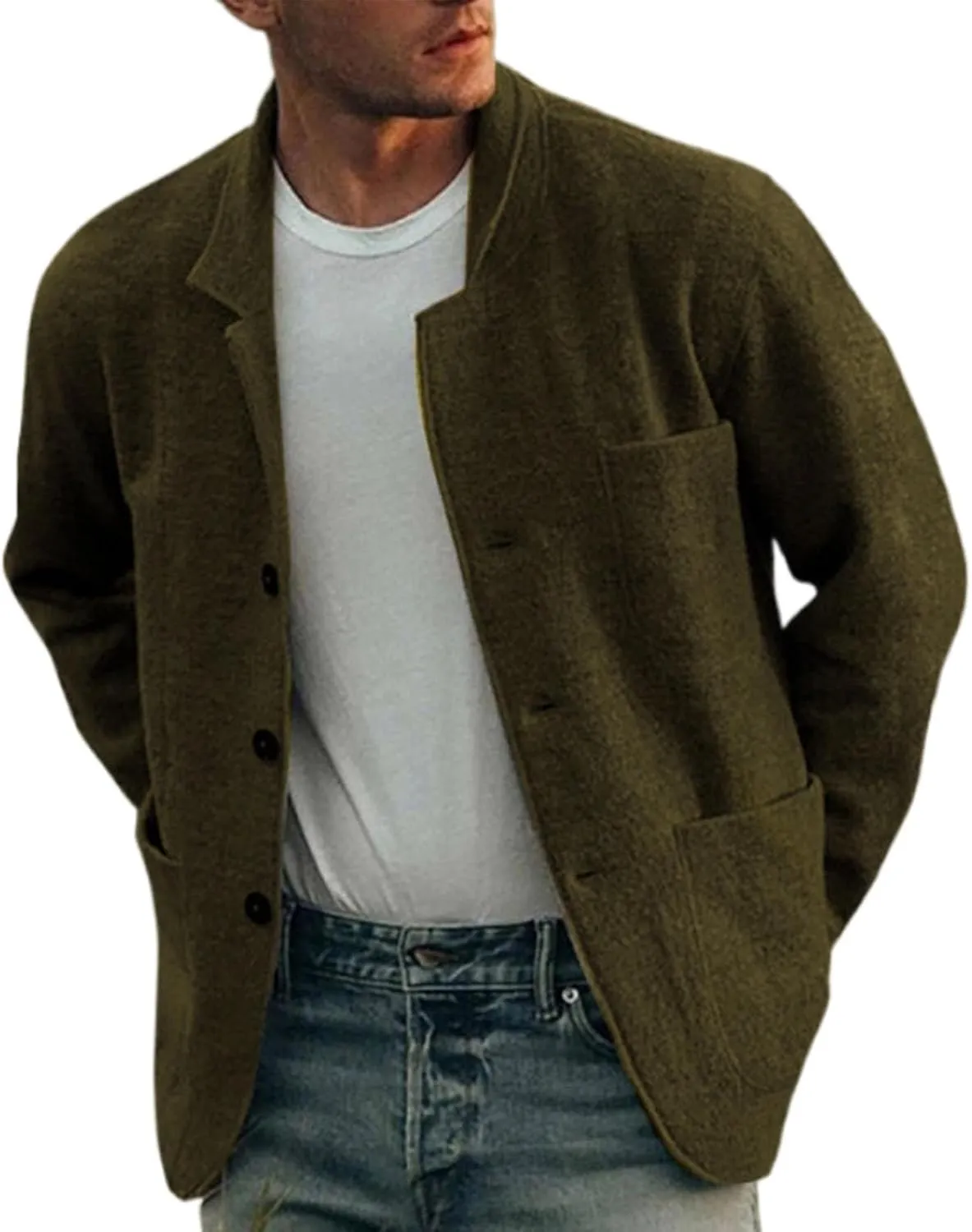 Mens 2023 Cardigans Long Sleeve Cardigan Sweaters Button Down Cable Knitted Sweaters Lightweight Fall Winter Outdoor