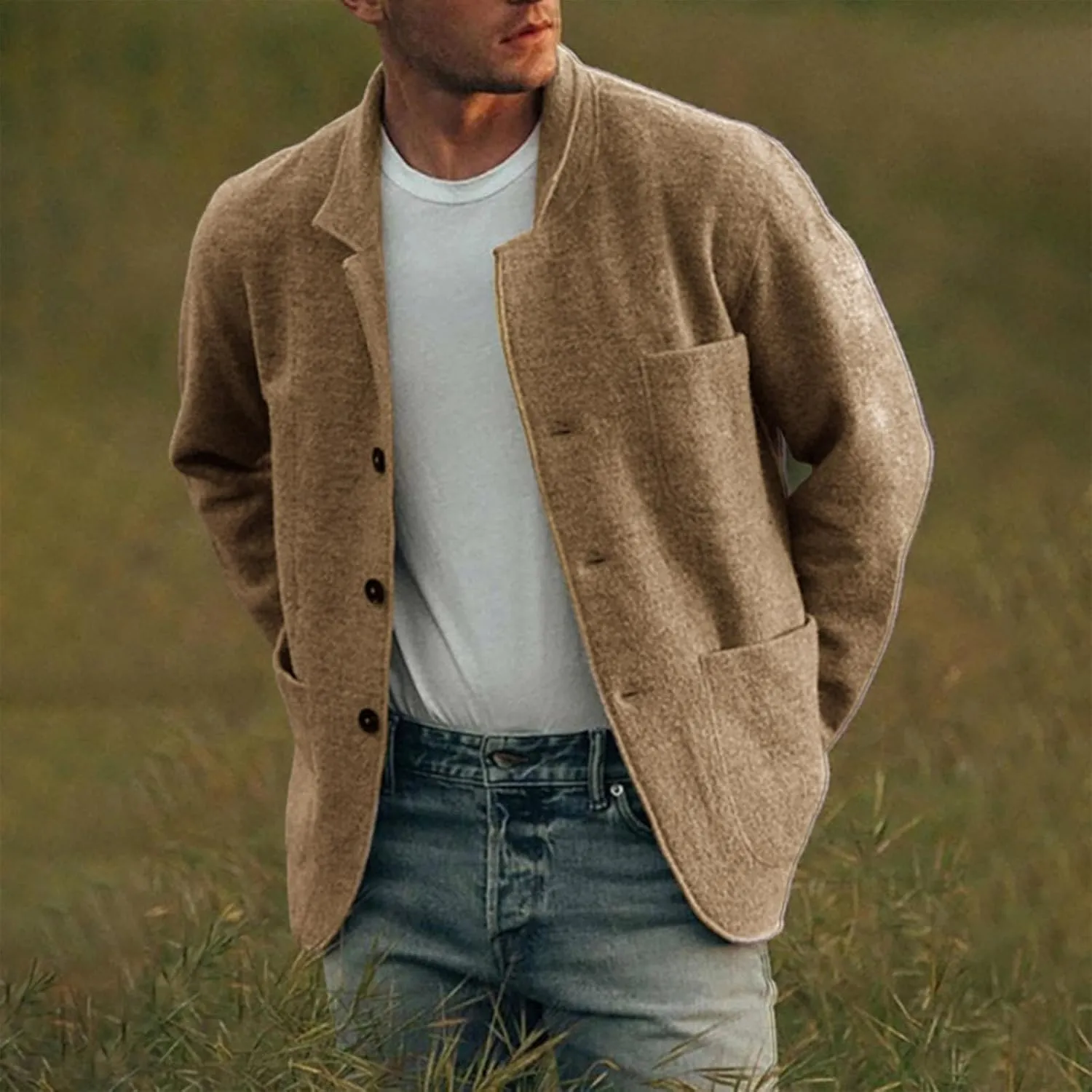 Mens 2023 Cardigans Long Sleeve Cardigan Sweaters Button Down Cable Knitted Sweaters Lightweight Fall Winter Outdoor