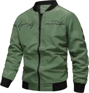 Men's Bomber Jacket Fashion Stylish Lightweight Windbreaker Casual Spring Fall Jackets for Men with Pockets