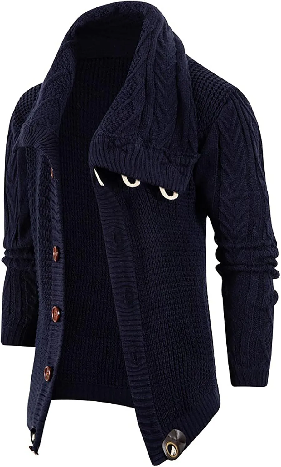 Men's Cardigan Shawl Collar Sweater Cardigans Button Up Knit Cardigan Outwear Slim Fit Lightweight Cable Knit Sweaters