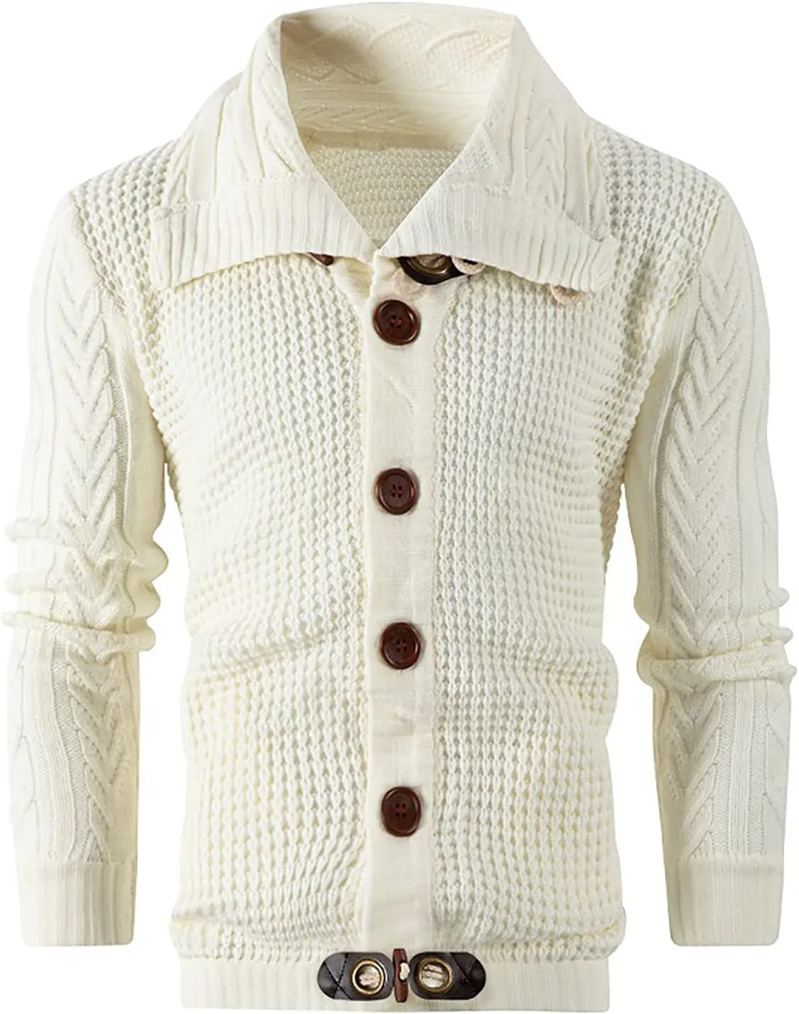 Men's Cardigan Shawl Collar Sweater Cardigans Button Up Knit Cardigan Outwear Slim Fit Lightweight Cable Knit Sweaters