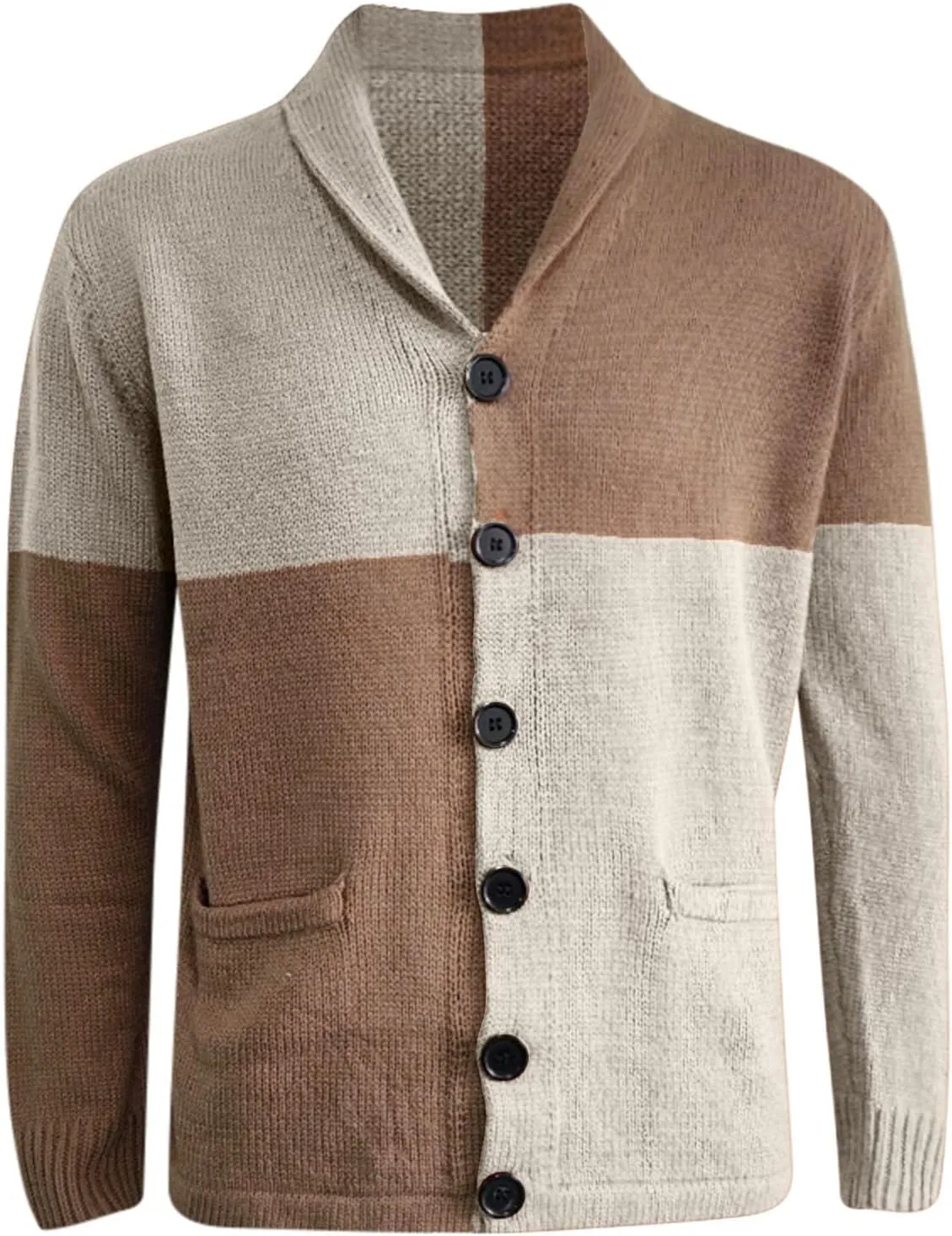 Mens Cardigan Sweater Casual Button Down Long Sleeve V Neck Cable Knitt Sweaters Lightweight Cardigan Sweaters Coat