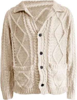 Mens Cardigan Sweaters Button Down Cardigan Sweaters Lightweight Open Front Cable Knit Cardigan Jacket Coats Clothing