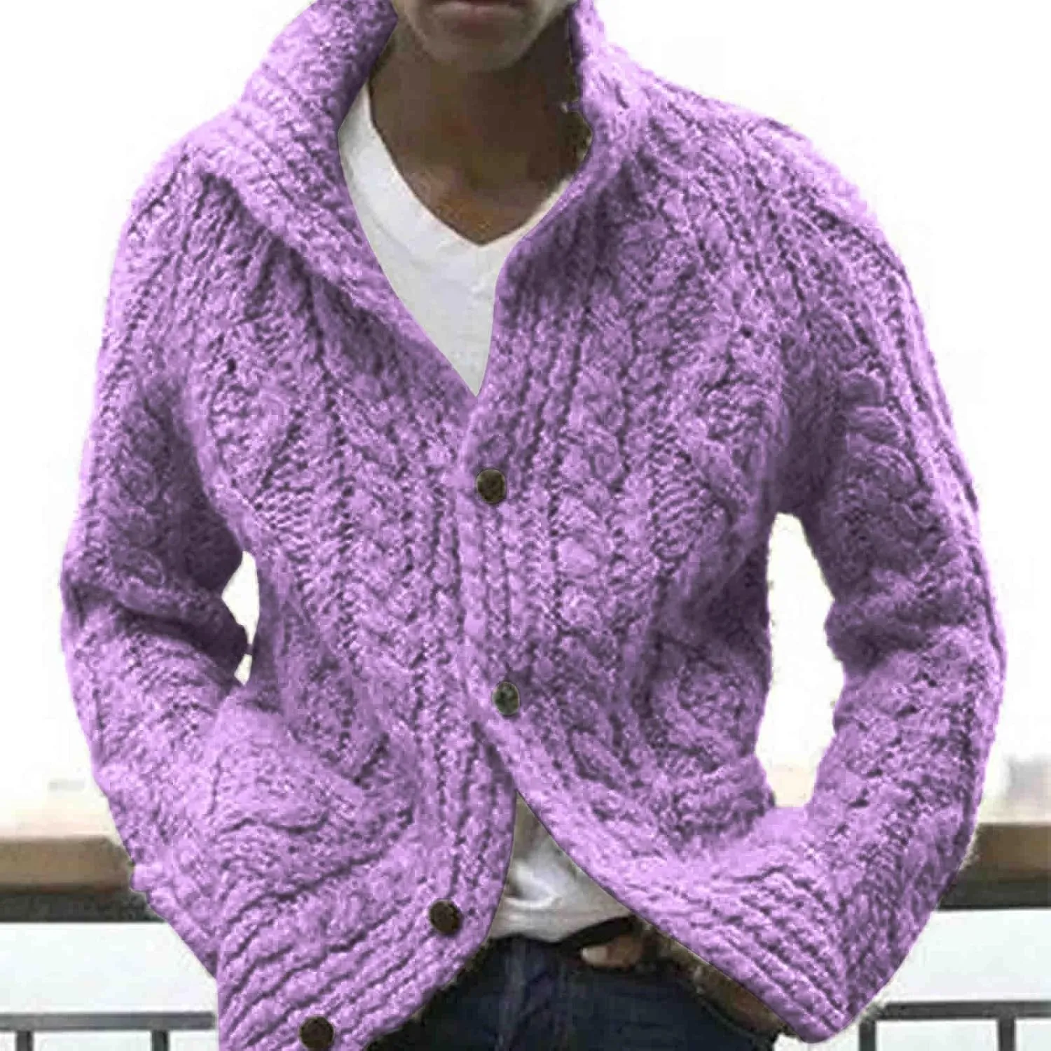 Mens Cardigan Sweaters Button Down Cardigan Sweaters Lightweight Open Front Cable Knit Cardigan Jacket Coats Clothing