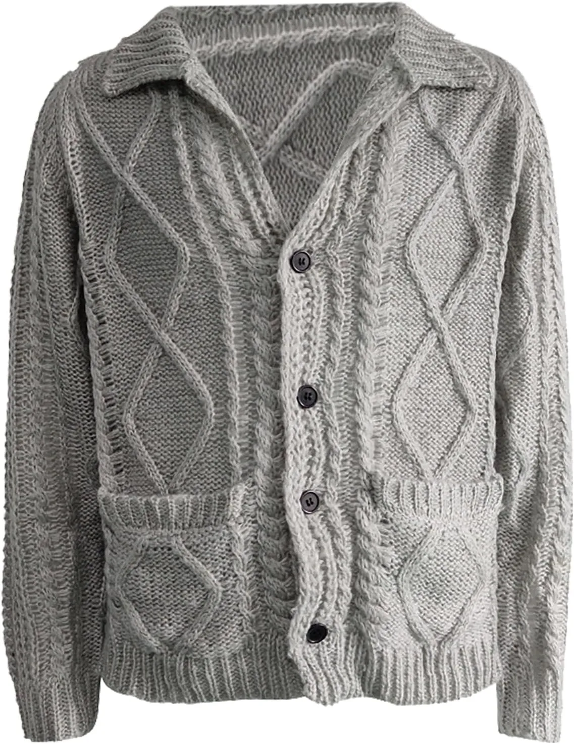 Mens Cardigan Sweaters Button Down Cardigan Sweaters Lightweight Open Front Cable Knit Cardigan Jacket Coats Clothing