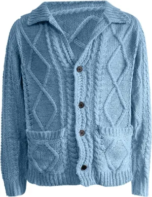 Mens Cardigan Sweaters Button Down Cardigan Sweaters Lightweight Open Front Cable Knit Cardigan Jacket Coats Clothing