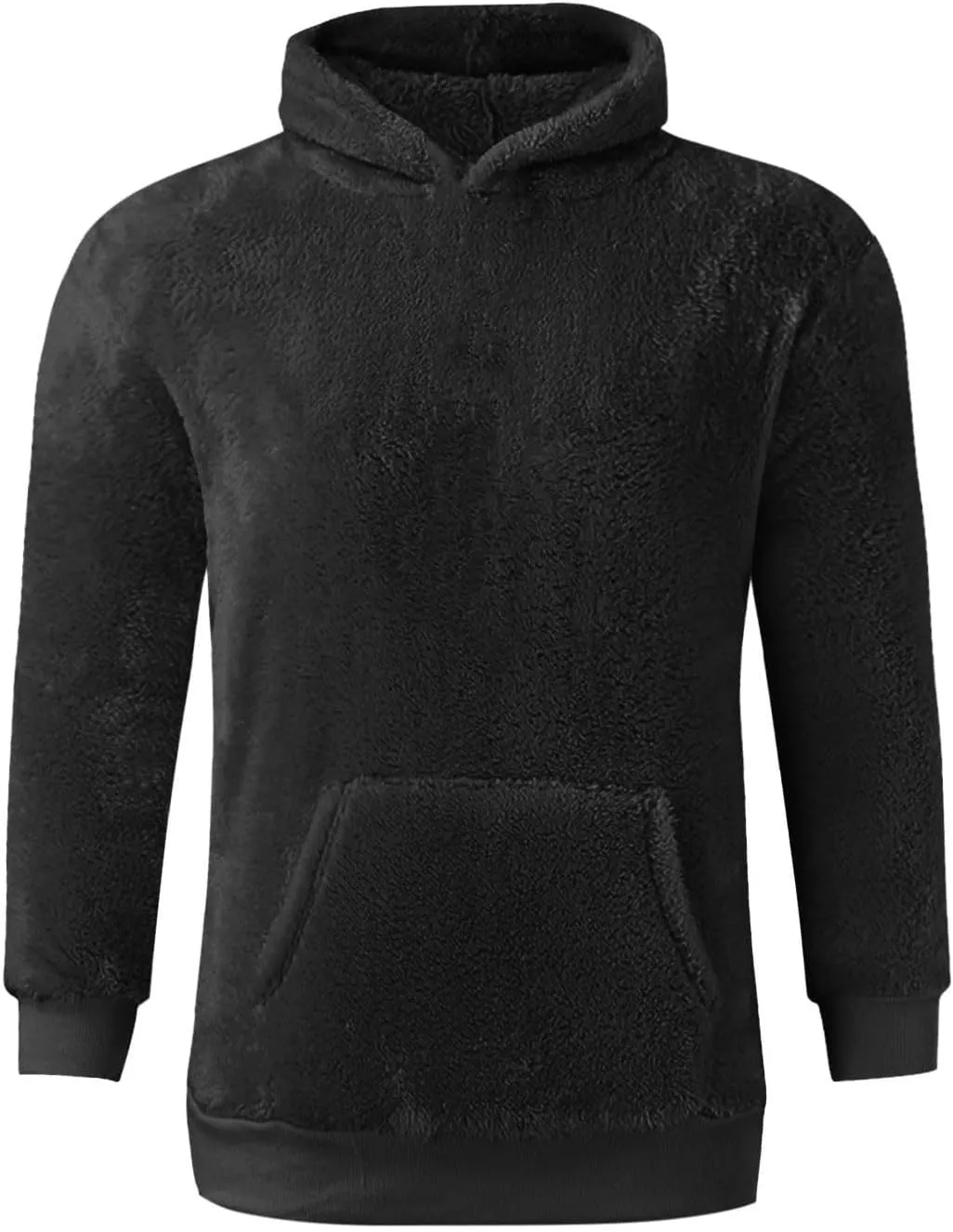 Mens Casual Hooded Sweatshirts With Pocket Soft Comfy Solid Pullover Hoodies Trendy Classic Fleece Sweat Shirts Tops