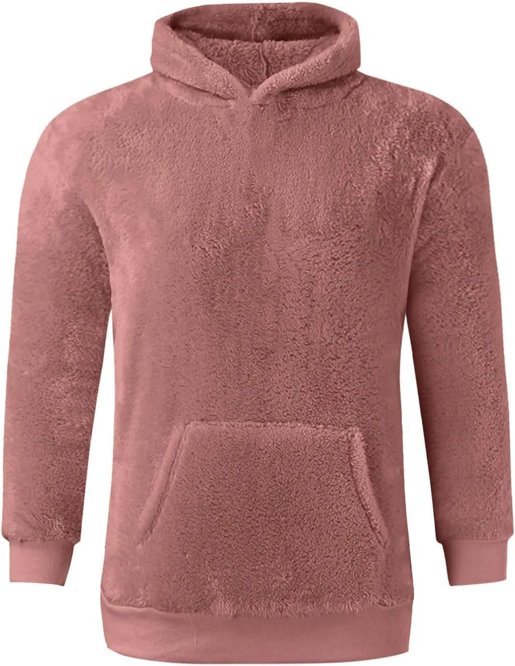 Mens Casual Hooded Sweatshirts With Pocket Soft Comfy Solid Pullover Hoodies Trendy Classic Fleece Sweat Shirts Tops