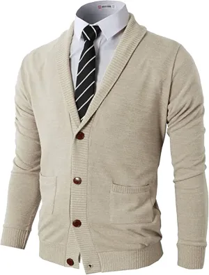 Mens Casual Open Front Long Sleeve Button up V-Neck Knitted Sweaters Causal Slim Fit Cardigans Pocket