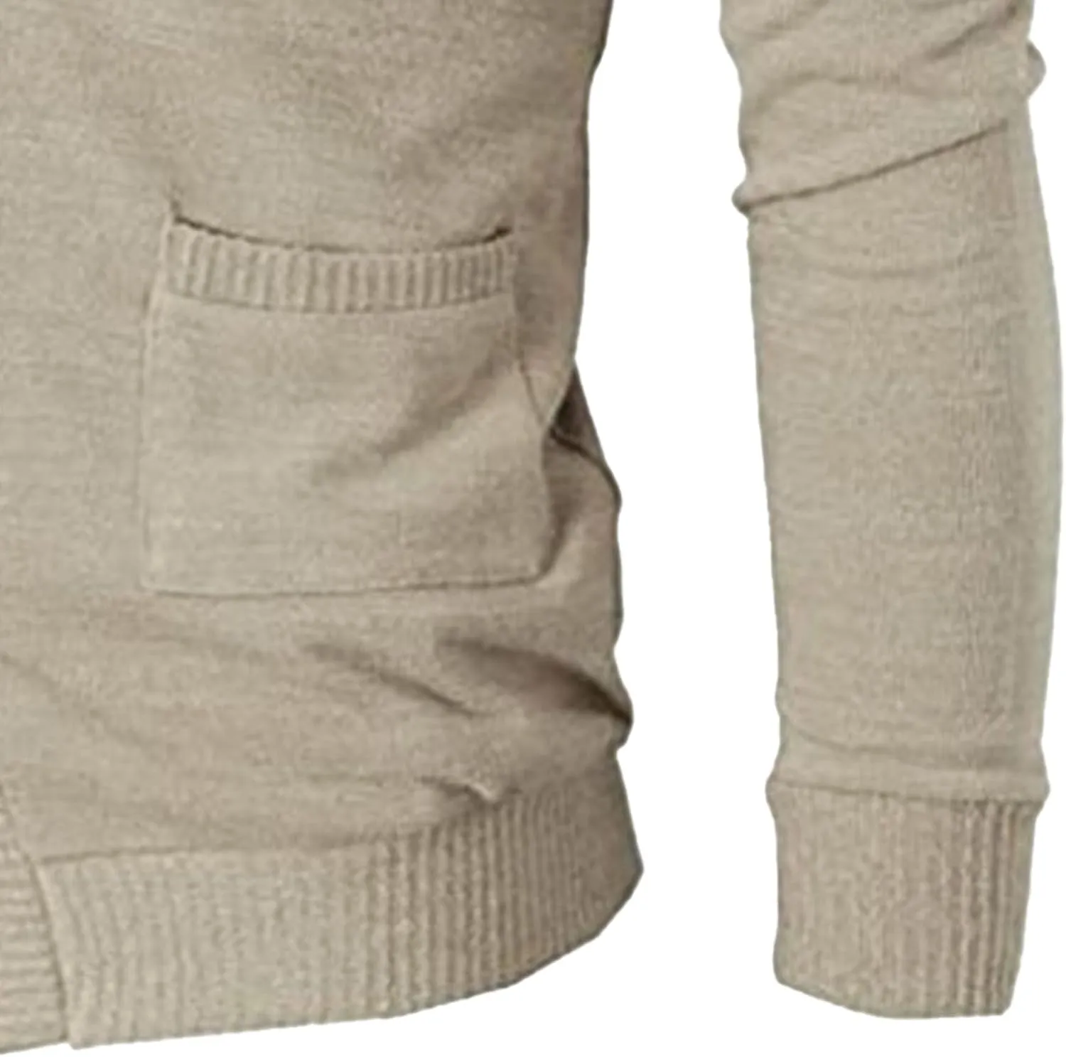 Mens Casual Open Front Long Sleeve Button up V-Neck Knitted Sweaters Causal Slim Fit Cardigans Pocket
