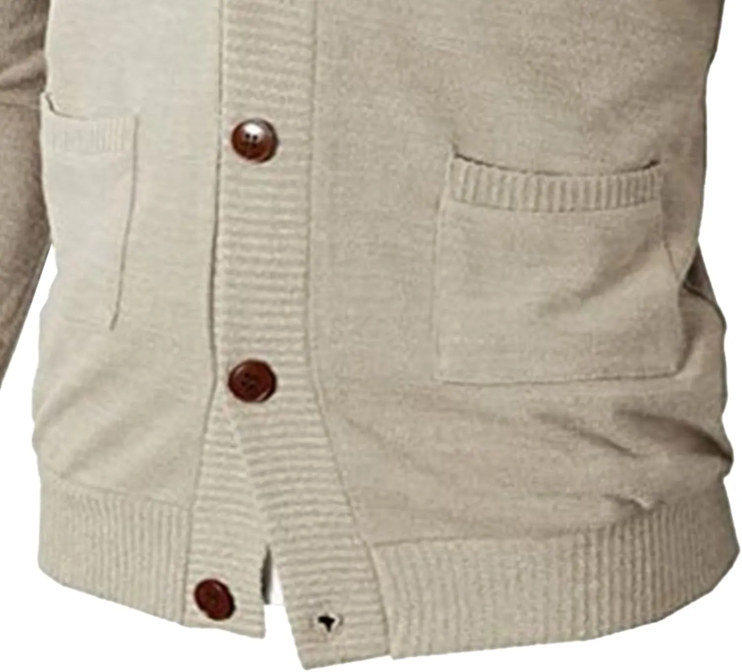 Mens Casual Open Front Long Sleeve Button up V-Neck Knitted Sweaters Causal Slim Fit Cardigans Pocket