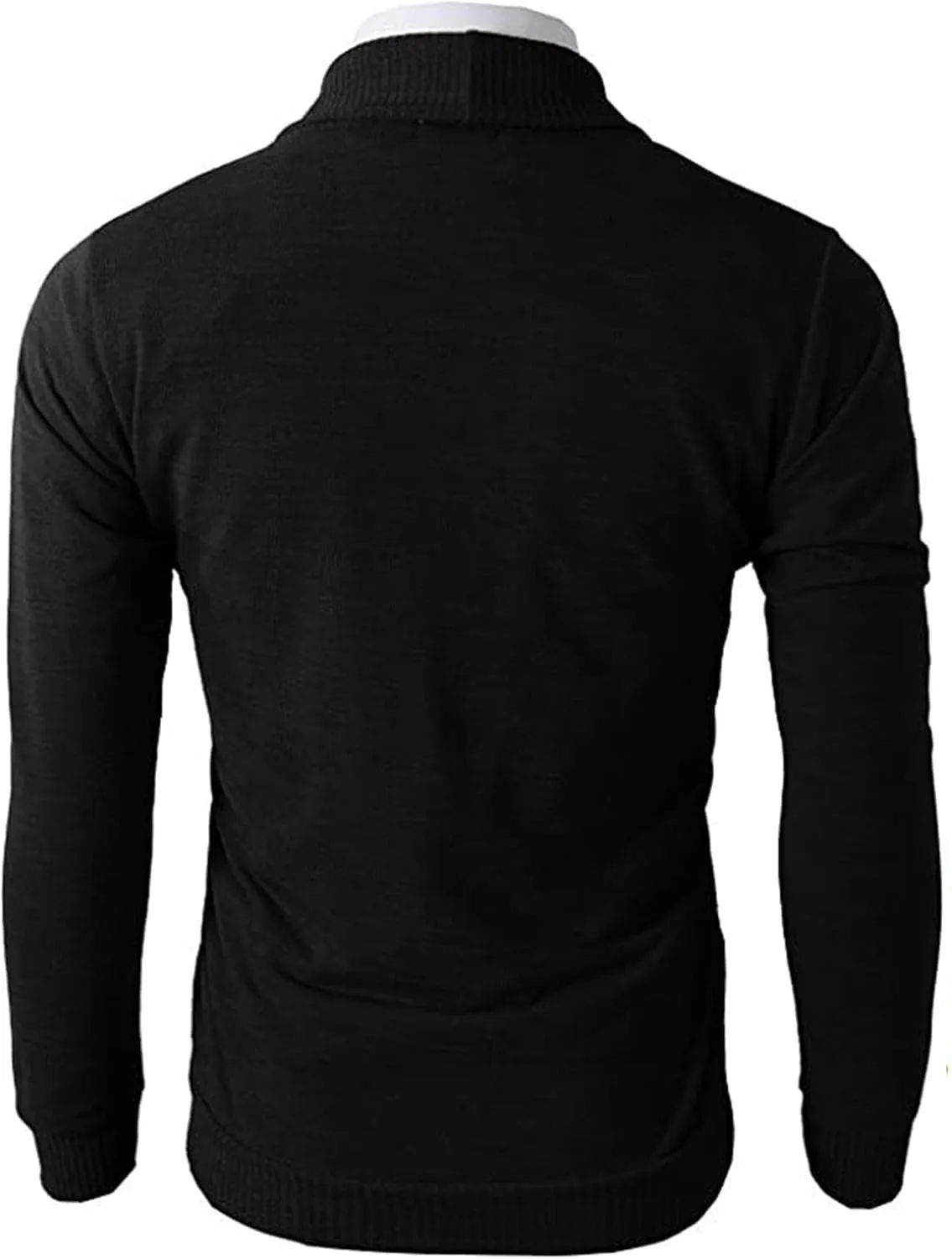 Mens Casual Open Front Long Sleeve Button up V-Neck Knitted Sweaters Causal Slim Fit Cardigans Pocket