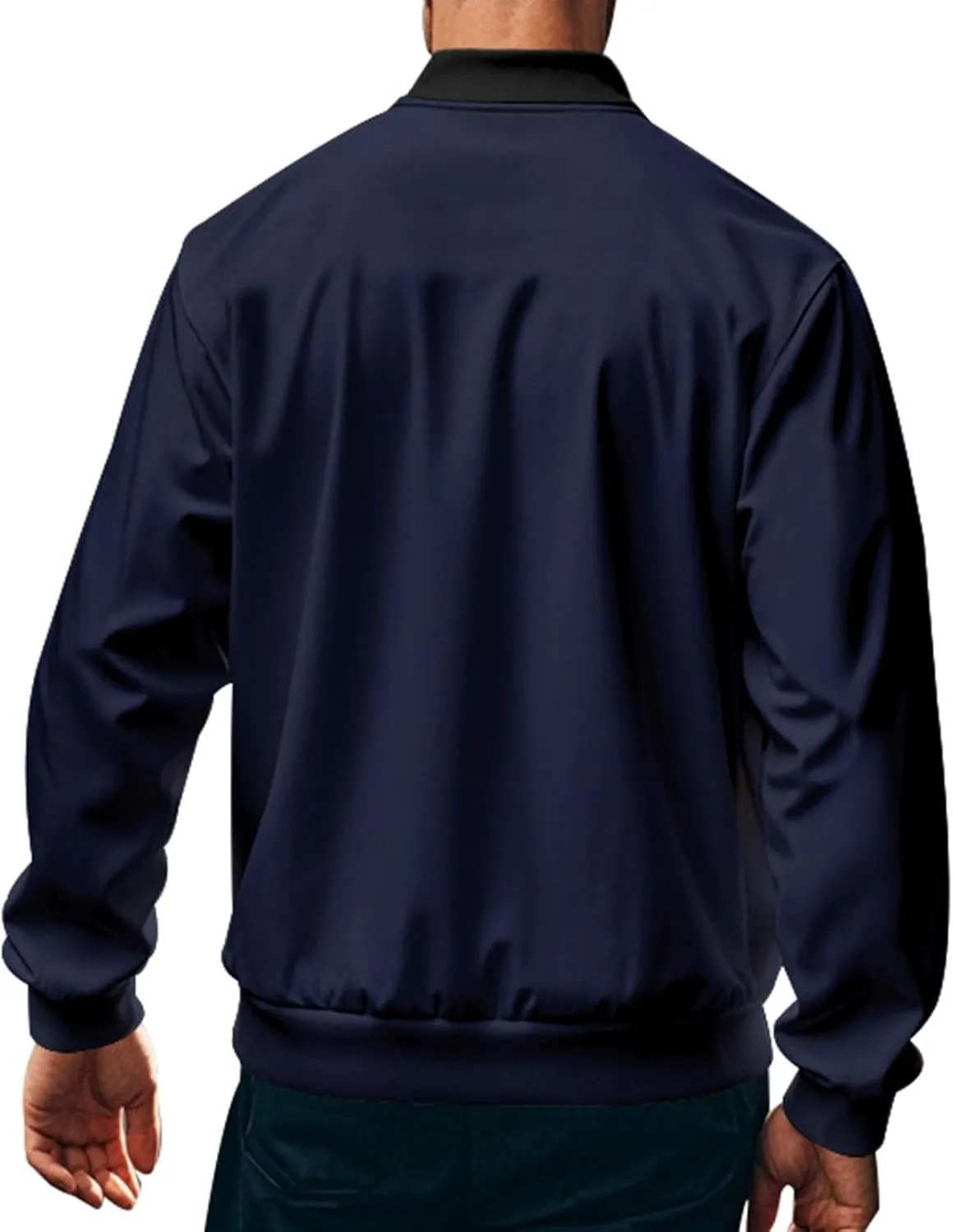 Men's Classic Bomber Jacket Lightweight Spring Fall Light Jacket Casual Windbreaker with Pockets for Men