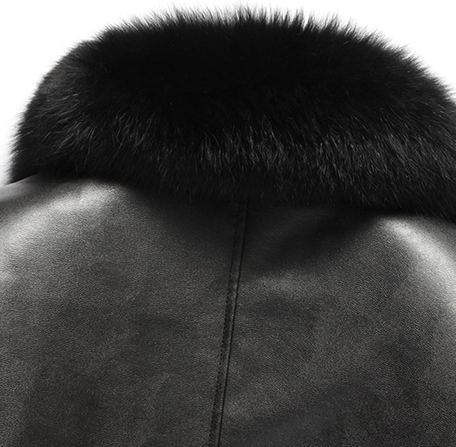 Men's Classic Faux Leather Jacket Motorcycle Winter Fleece Lined Sherpa Faux Fur Lapel Casual Zipper PU Leather Coats