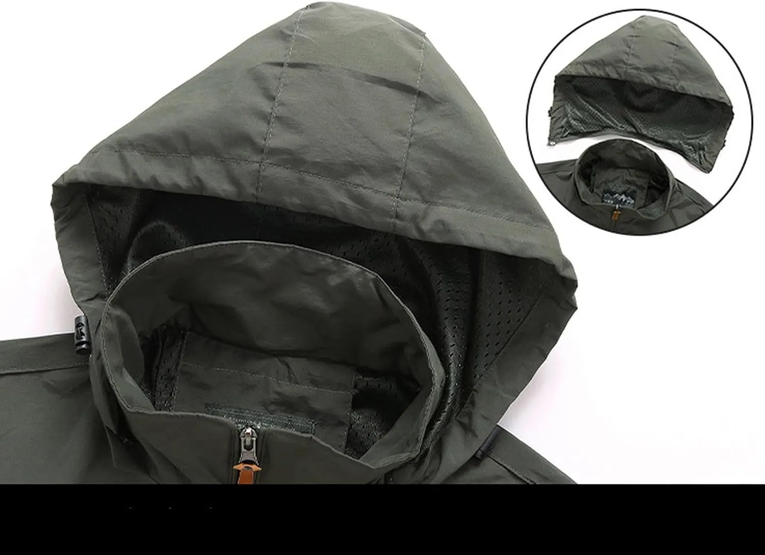 Men's Classic Windbreaker Jacket Lightweight Outdoor Hooded Jacket Travel Hiking Running Coats with Zipper Pockets