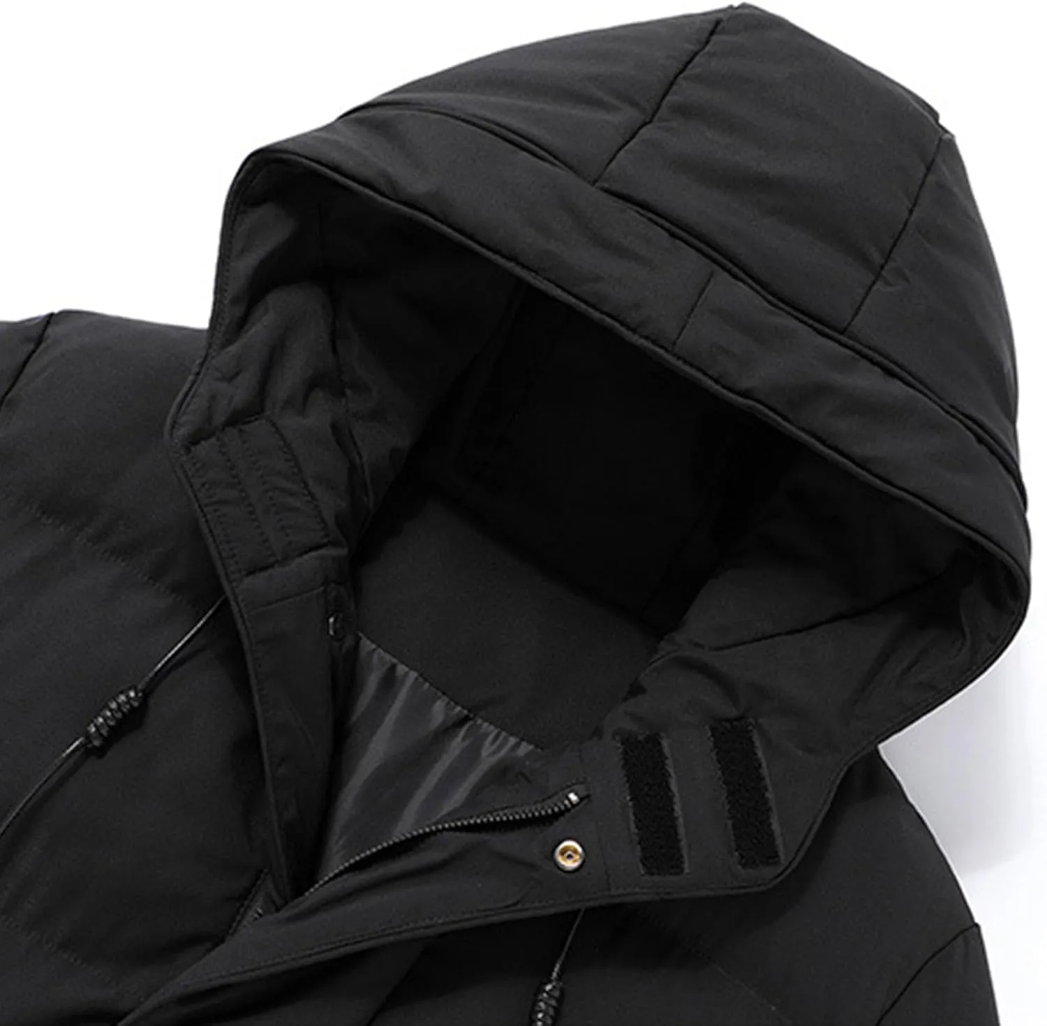 Men'S Classic Windproof Hooded Long Winter Warm Puffer Down Coat Thicken Cotton Puffer Jacket Coat Hooded