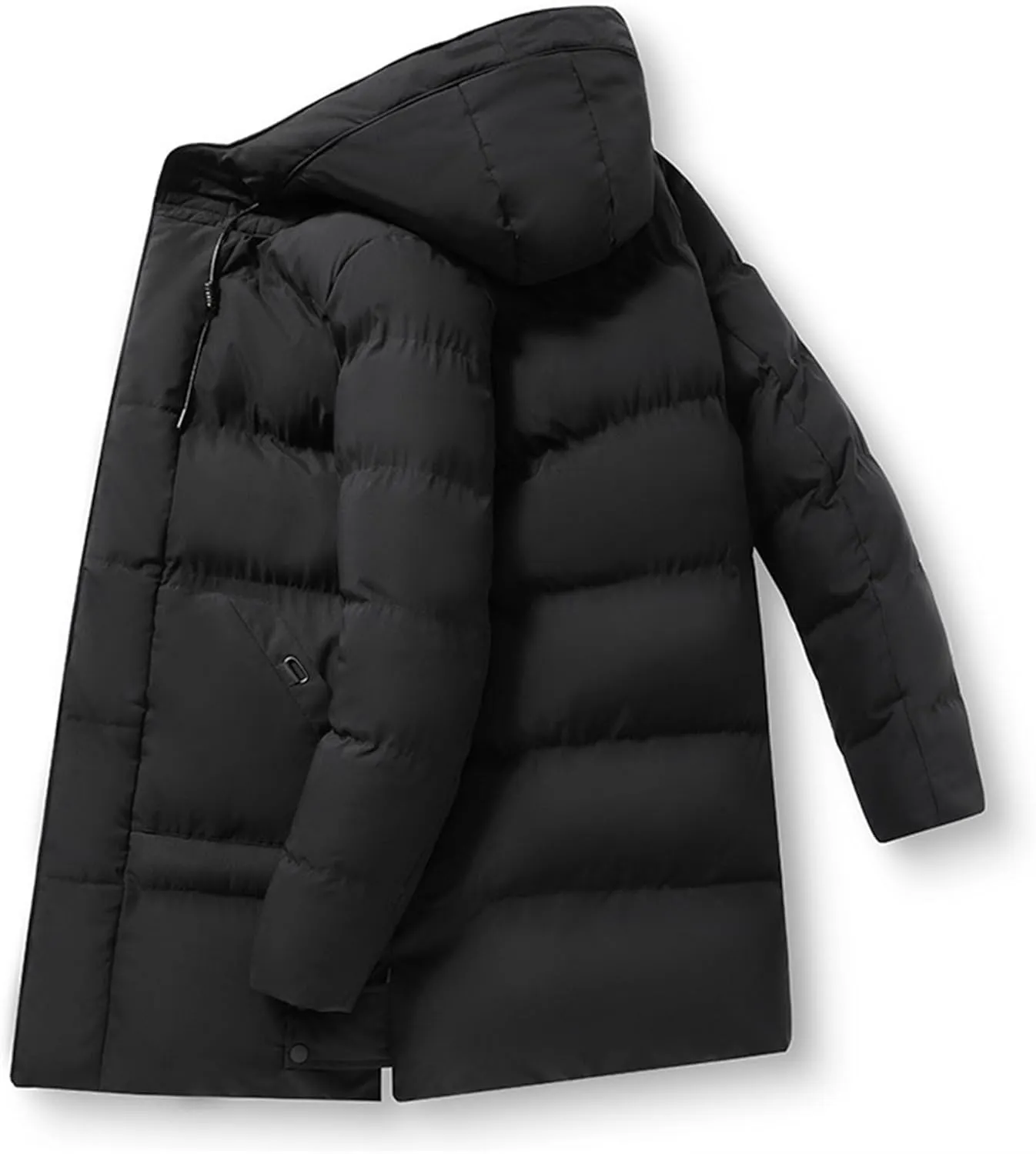 Men'S Classic Windproof Hooded Long Winter Warm Puffer Down Coat Thicken Cotton Puffer Jacket Coat Hooded