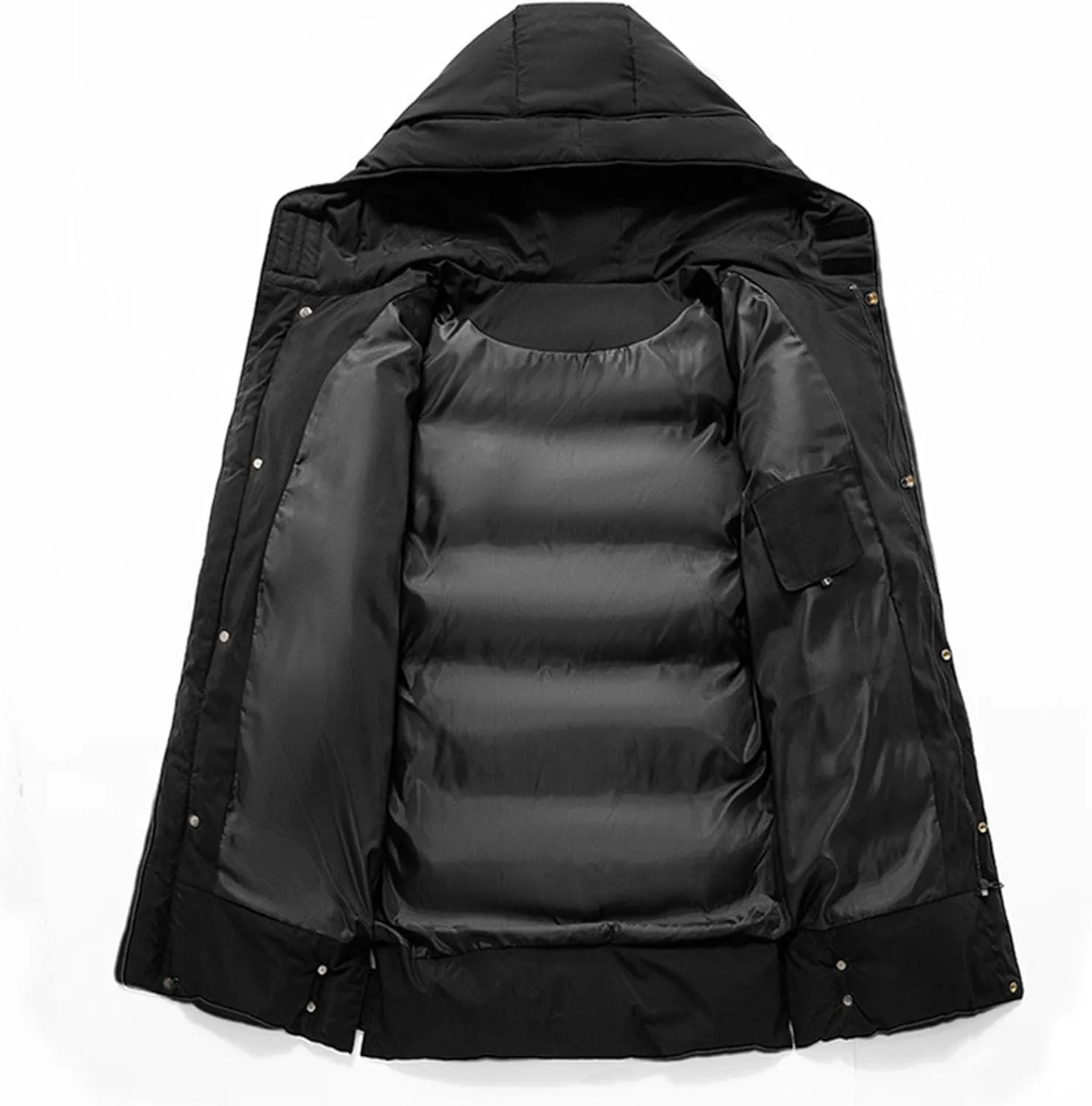 Men'S Classic Windproof Hooded Long Winter Warm Puffer Down Coat Thicken Cotton Puffer Jacket Coat Hooded