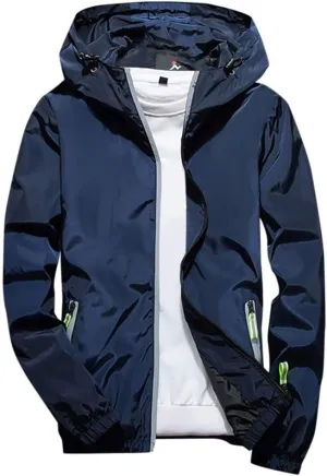 Men's Coat Rain Jacket Windbreaker Lightweight Shell Raincoat With Hood For Golf Hiking Travel, M-7XL