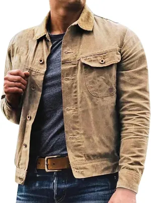 Mens Denim Jacket Casual Button Down Long Sleeve Jean Trucker Jackets Lightweight Windbreaker Fall Winter Coats