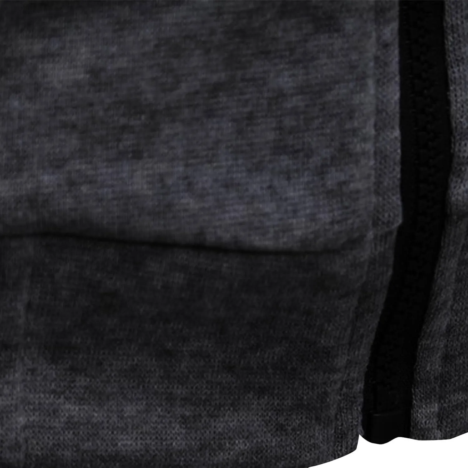 Men's Double Zipper Stand Collar Jacket Drawstring Long Sleeve Hooded Sweatshirt Fashion Casual Jacket with Pockets