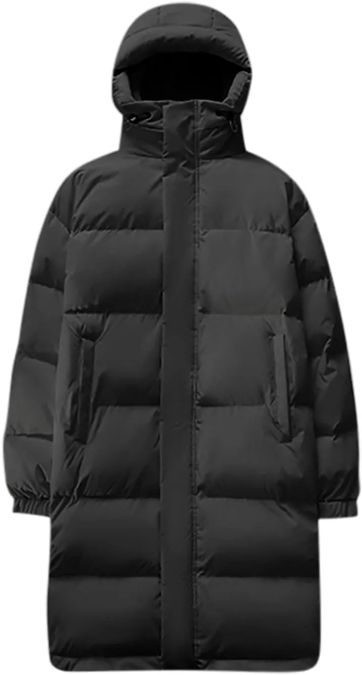 Men's Extra Long Parka Winter Coats Hooded Puffer Jacket Heavy Warm Water Resistant Outerwear For Cold Weather