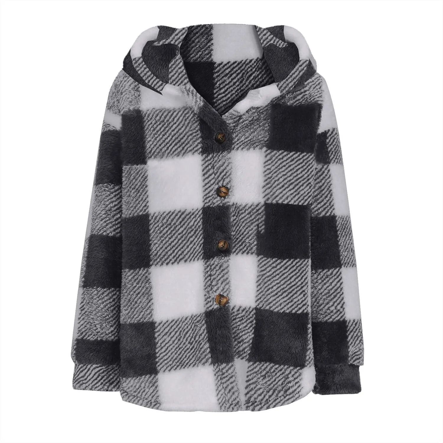 Mens Fleece Fuzzy Jackets Casual Lightweight Hooded Warm Long Sleeve Soft Comfy Fall Winter Coats