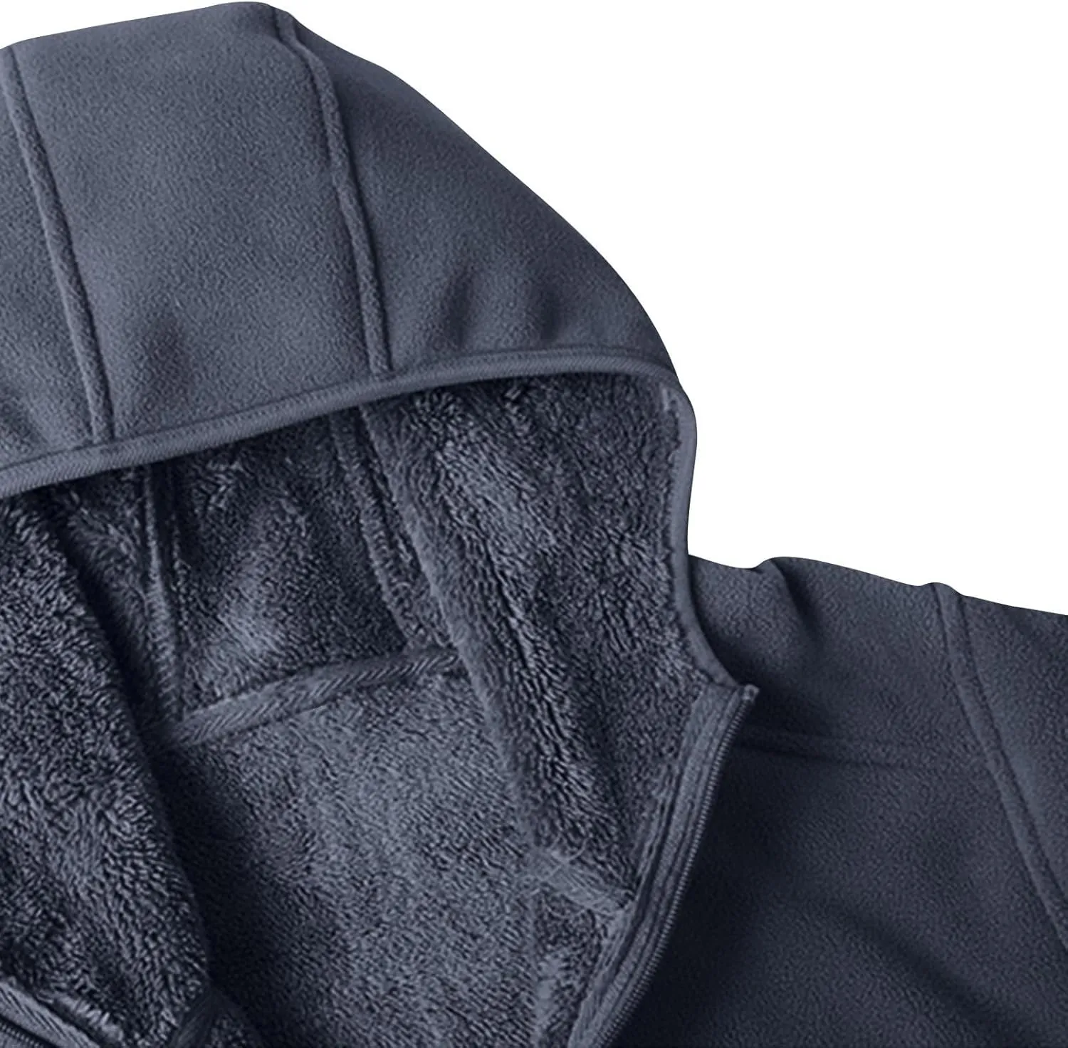Men's Fleece Hoodie Polar Fleece Sherpa Lined Jacket Zip Up Thick Jacket Soft Warm Winter Coat Sweatshirt with Pocket