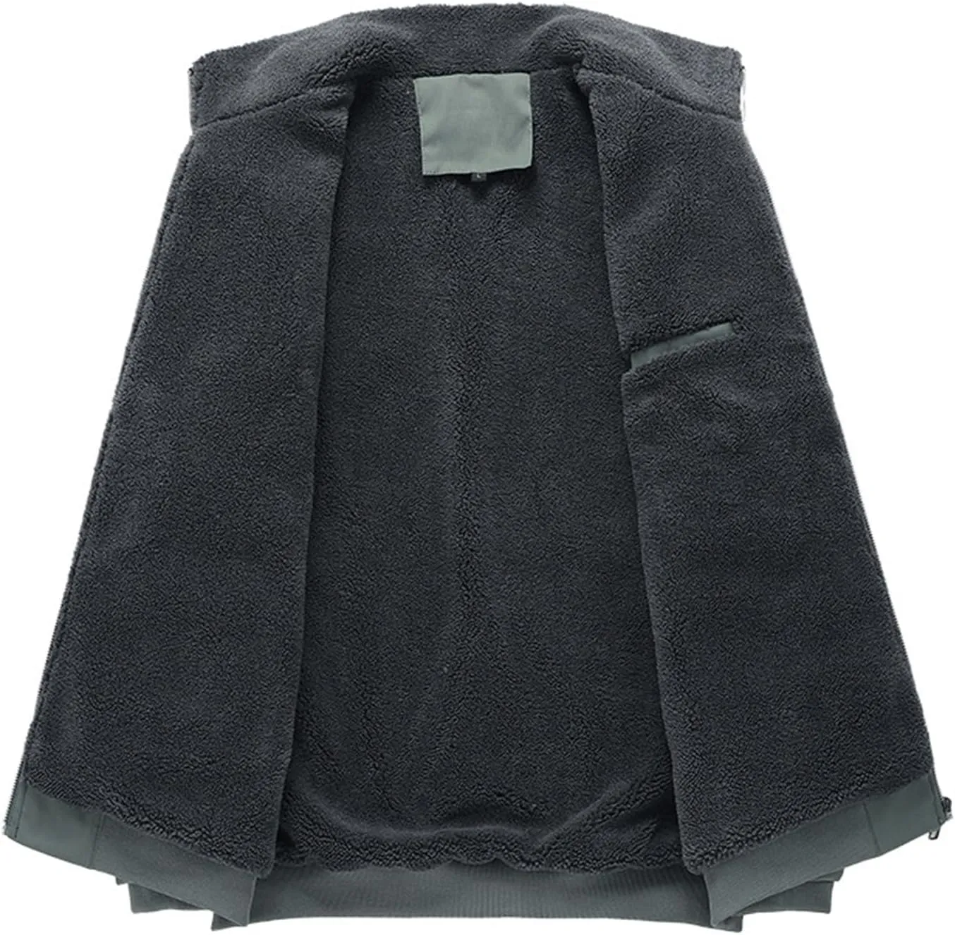 Men's Fleece Jacket Sherpa Lined Jackets Zip Up Relaxed Fit Men Winter Coat Quilted Active Jacket Windproof Workwear