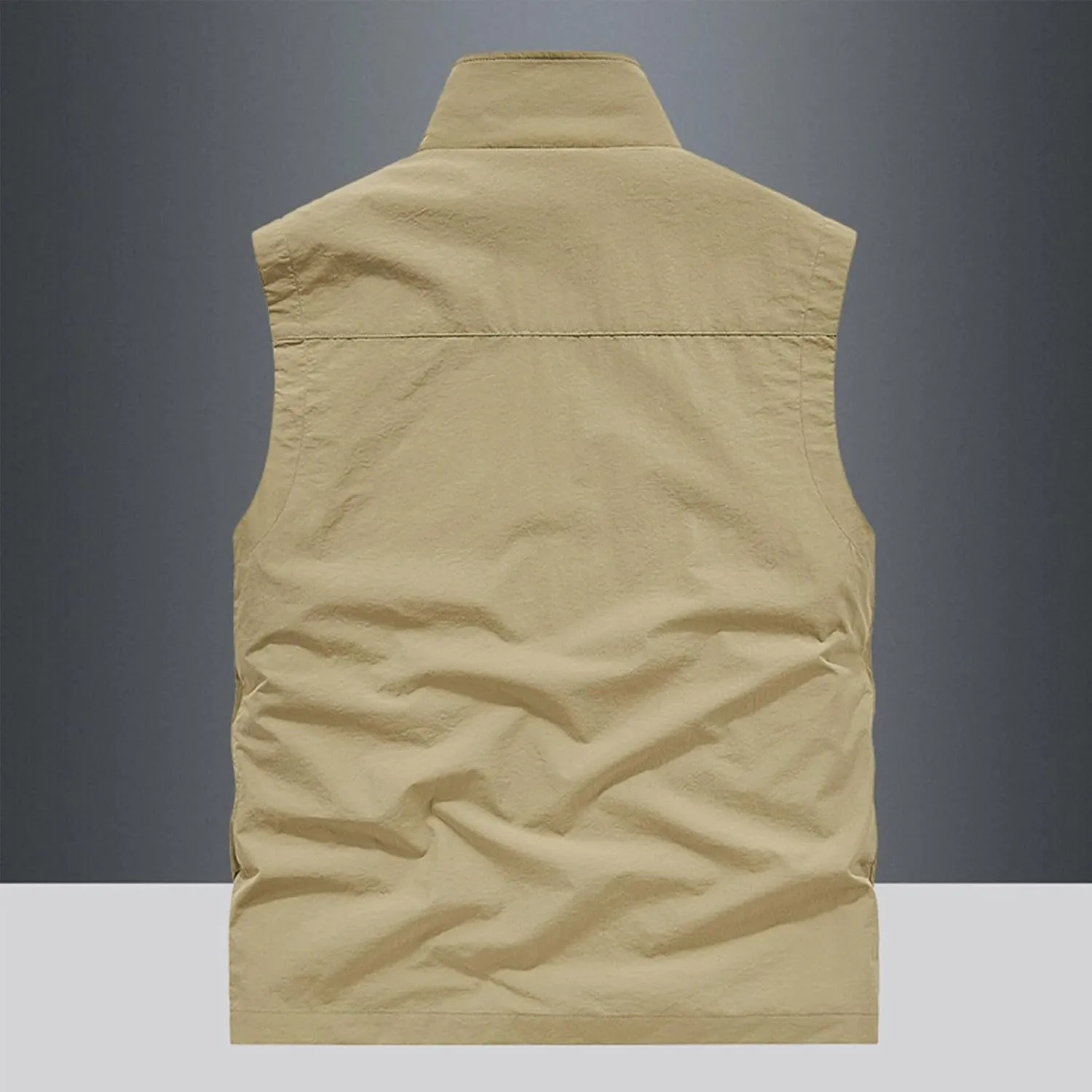 Mens Full-Zip Utility Work Vest Outdoor Sleeveless Softshell Jacket Multi-Pockets Cargo Vest for Fishing Photo Travel