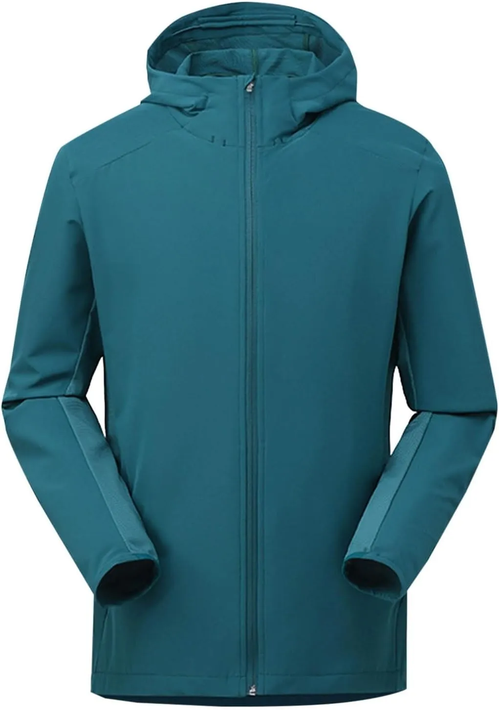 Men's Jackets Lightweight Fashion Long Sleeve Solid Color Zipper Hooded Jacket Classic Breathable Outdoor Jacket