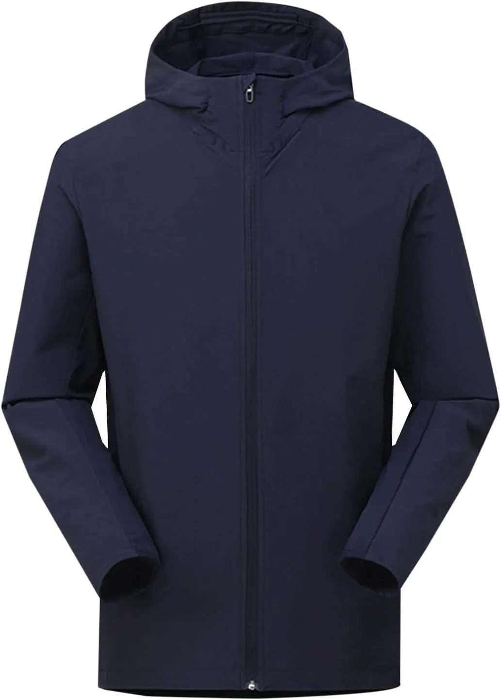 Men's Jackets Lightweight Fashion Long Sleeve Solid Color Zipper Hooded Jacket Classic Breathable Outdoor Jacket