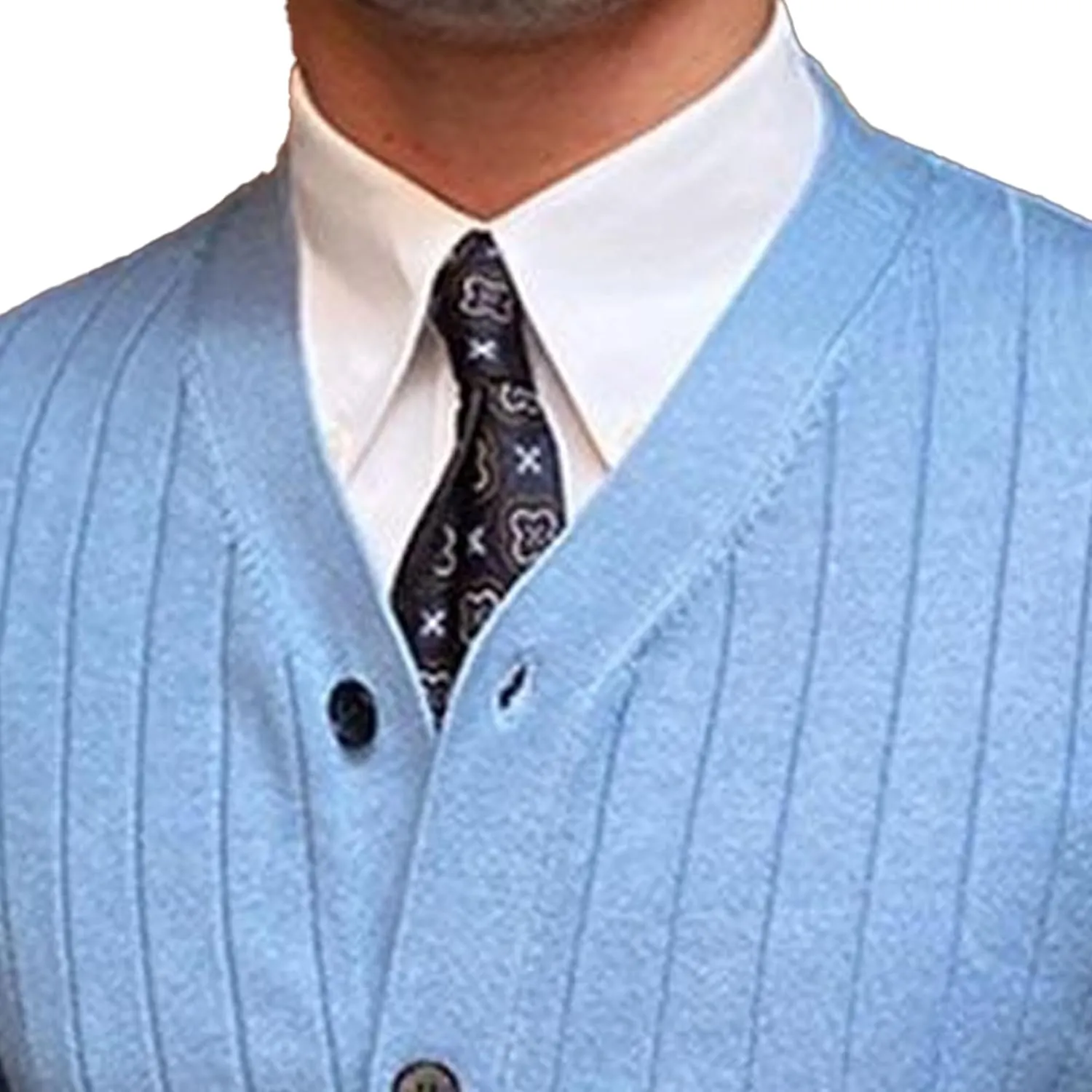 Men's Knitted Ribbed V Neck Sweater Cardigan Button Up Regular Fit Sweater Ribbed Long Sleeve Casual Sweaters