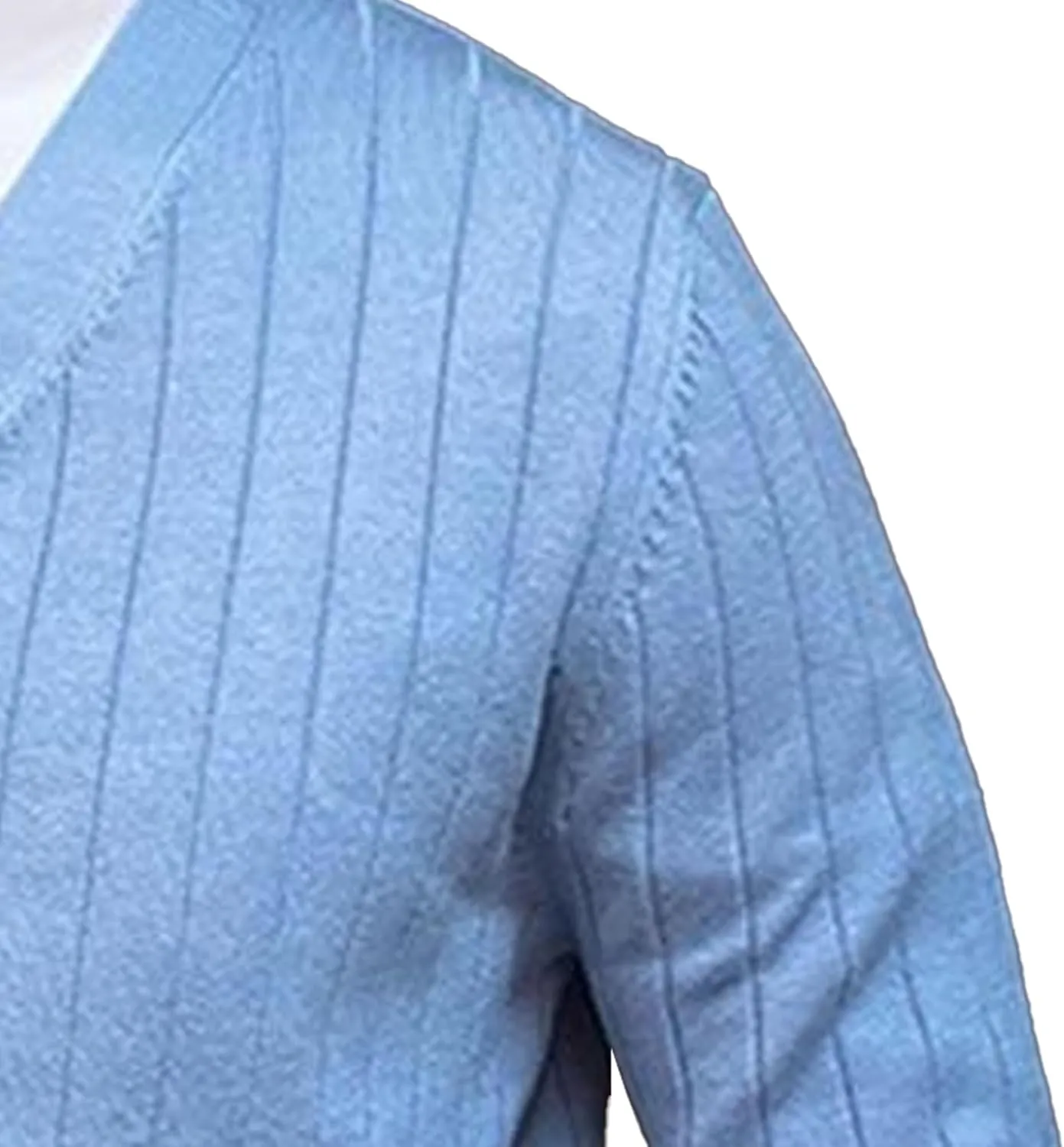 Men's Knitted Ribbed V Neck Sweater Cardigan Button Up Regular Fit Sweater Ribbed Long Sleeve Casual Sweaters