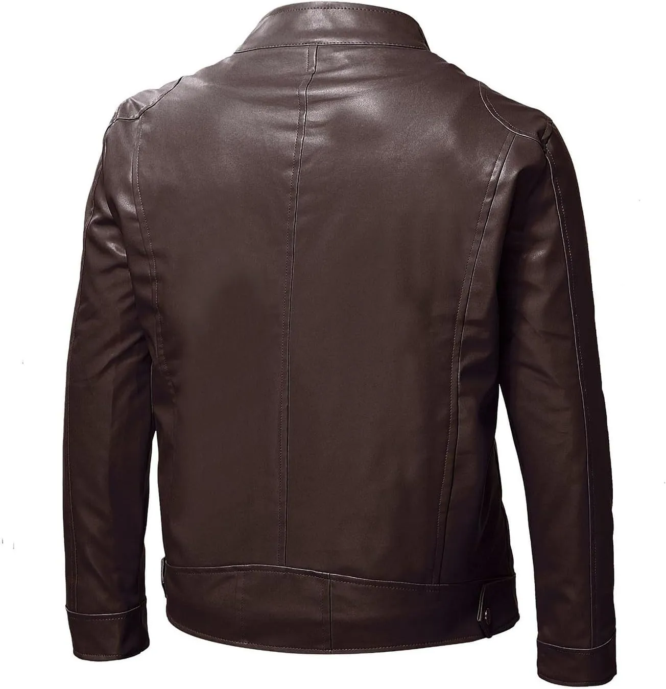 Men'S Leather & Faux Leather Jackets & Coats Fashion Men Autumn Winter Warm Casual Leather Zipper Long Sleeve Jacket Coat