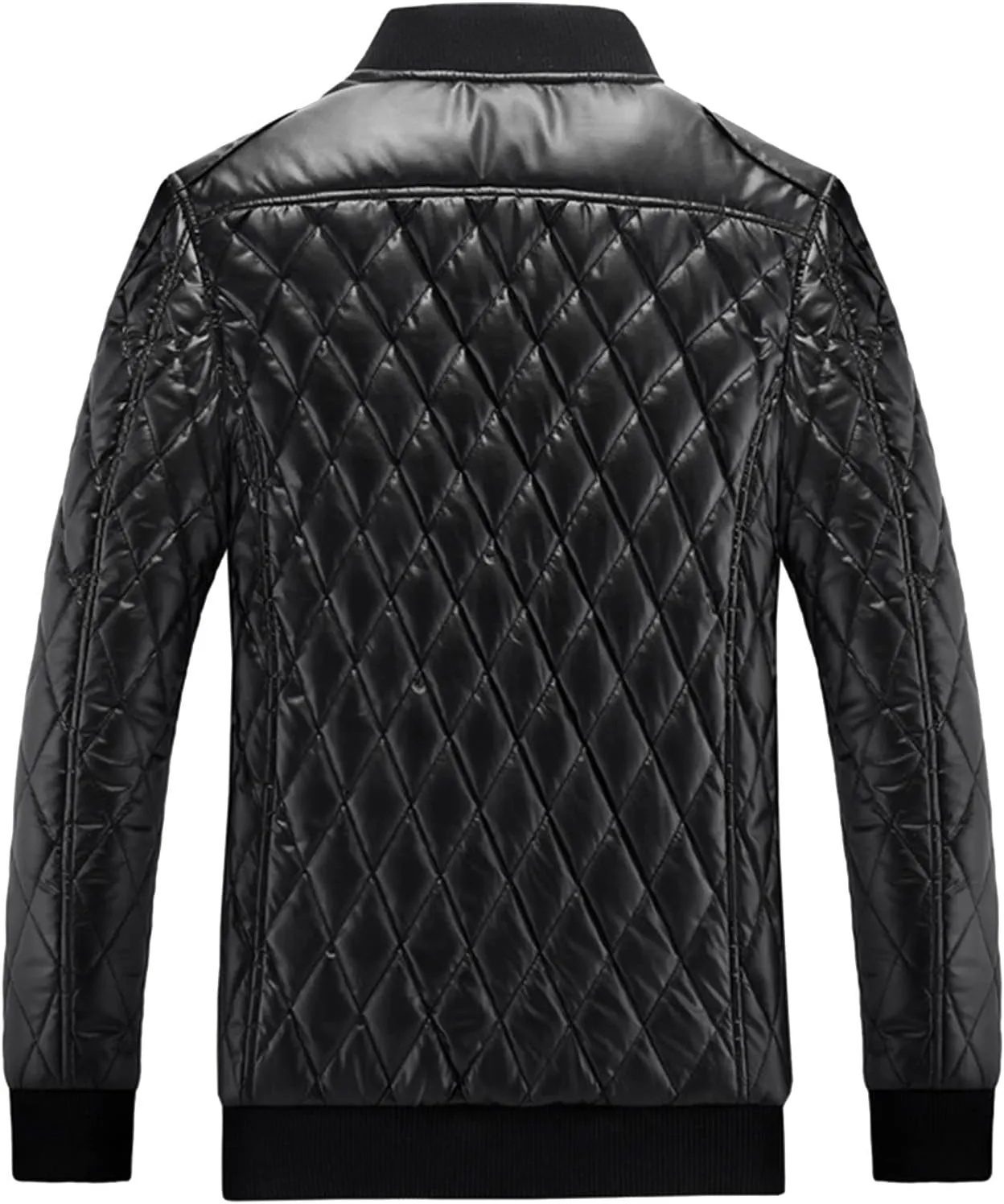 Mens Leather Jacket Motorcycle Faux Leather Bomber Jacket Lightweight Vintage Classic Zip Up Biker Pu Leather Jackets