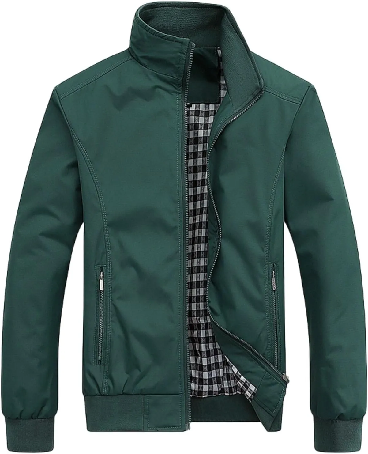 Men's Lightweight Bomber Jacket Breathable Spring Fall Full Zip Thin Windbreaker Outdoor Recreation Coat for Business
