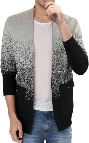 Mens Lightweight Cardigan Sweater Button Down Knit Sweater V Neck Sweater Jacket Casual Sweaters with Pockets