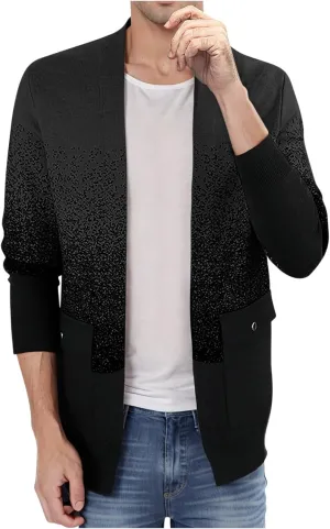Mens Lightweight Cardigan Sweater Button Down Knit Sweater V Neck Sweater Jacket Casual Sweaters with Pockets