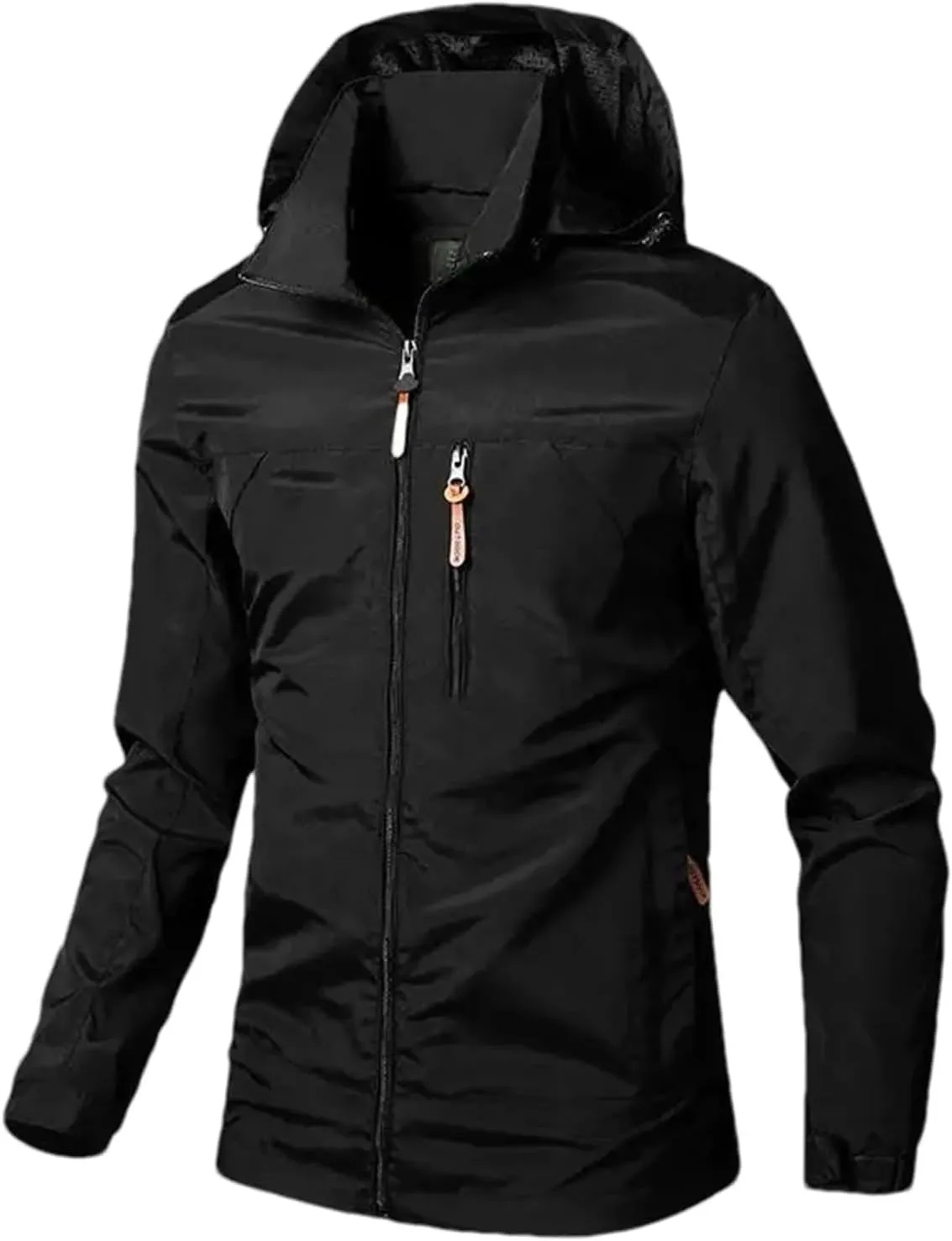 Men's Lightweight Jacket Hooded Outdoor Hiking Windbreaker Jackets Casual Hoodies with Zip Pockets for Big Tall Men
