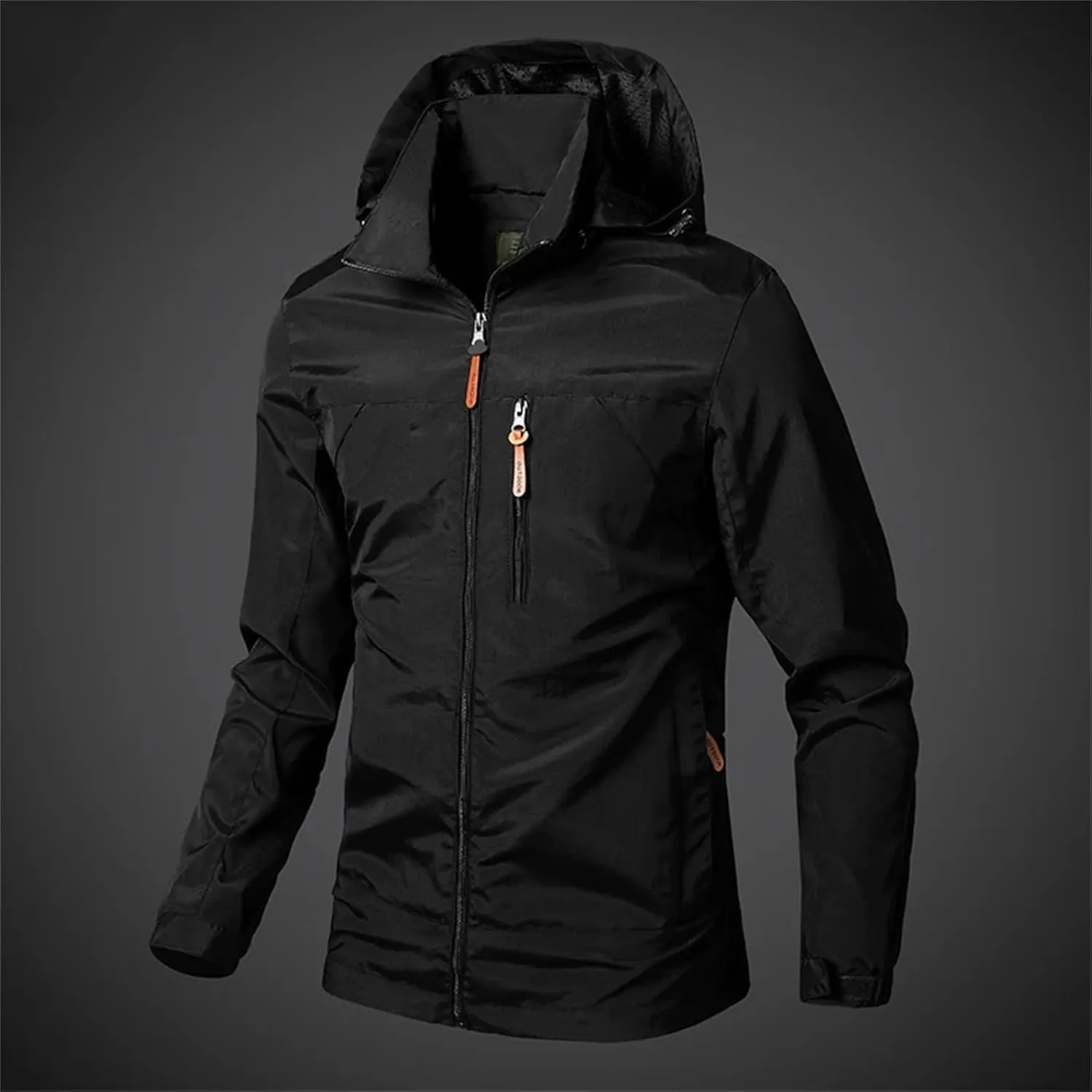Men's Lightweight Jacket Hooded Outdoor Hiking Windbreaker Jackets Casual Hoodies with Zip Pockets for Big Tall Men