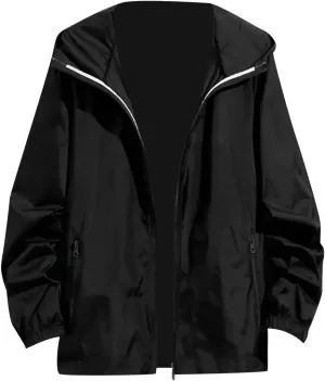 Mens Lightweight Zipper Jackets Outdoor Fishing Full Zip Long Sleeve Hoodie Breathable Casual Jackets Zipper Pockets