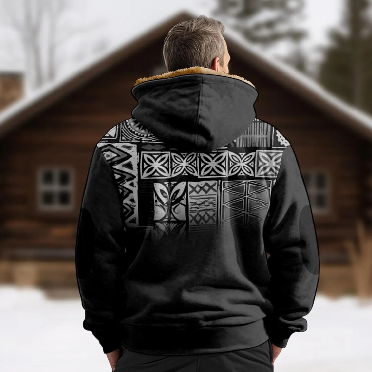 Men's Loose Novelty Coats Long Sleeve Zipper Hooded Soft Elegant Coat Climbing Jacket for Men