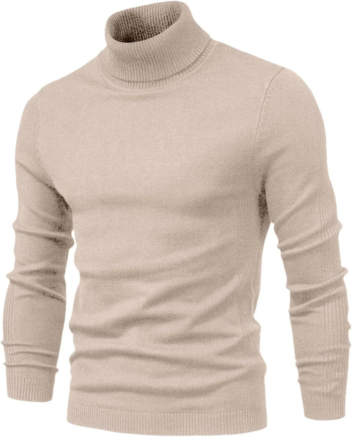 Men's Mock Turtleneck Sweater Slim Fit Lightweight Pullover Long Sleeve Solid Color Knitwear Ribbed Tops Fall Sweater