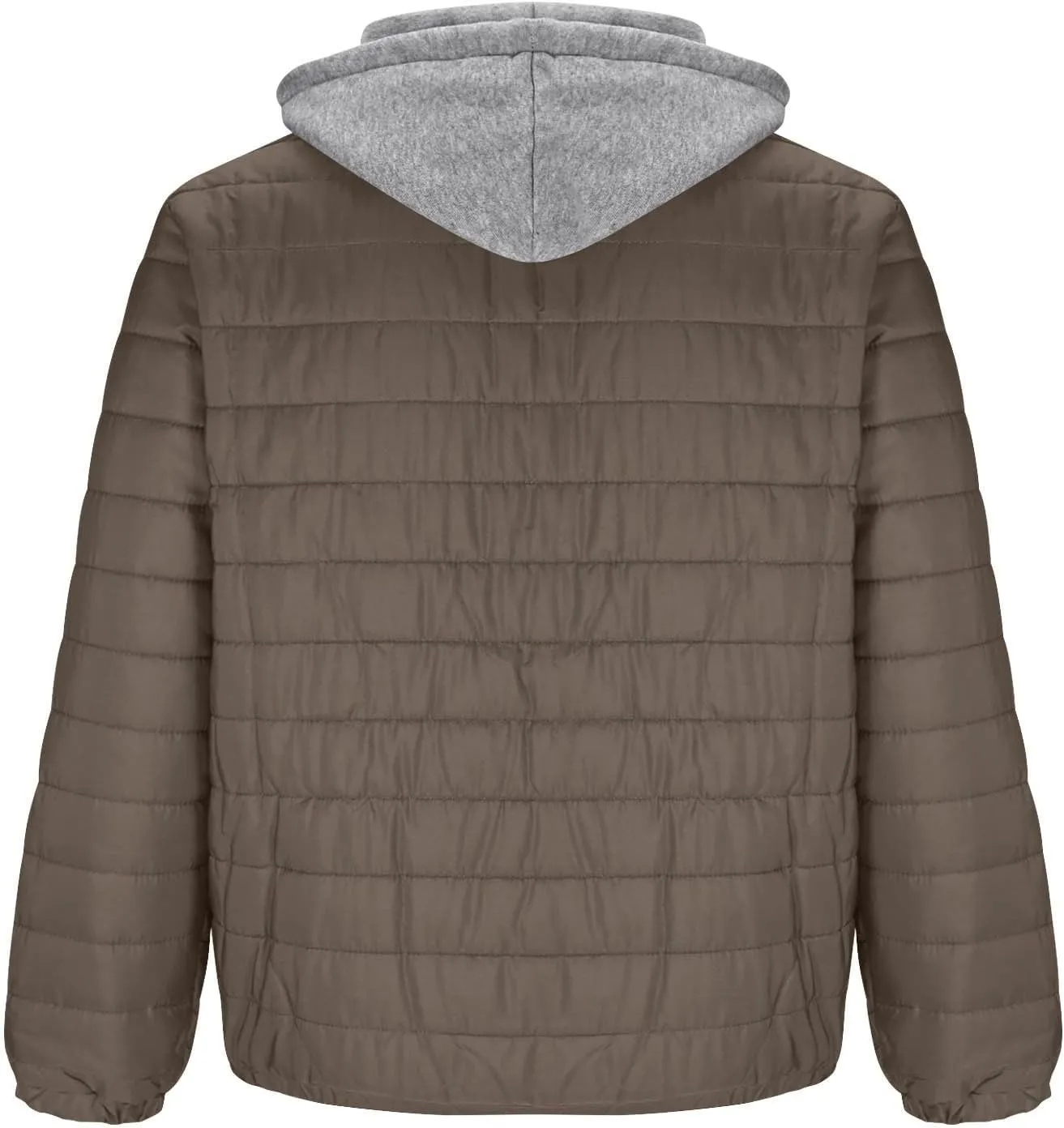Men's Packable Puffer Jacket Waterproof Hooded Down Coats Quilted Warm Winter Jackets with Zipper Pockets
