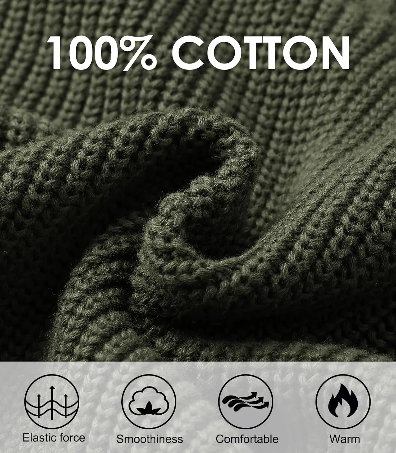 Men's Quarter-Zip Pullover Sweater Slim Fit Lightweight Sweaters Cable Knit Casual Polo Sweater Long Sleeve Sweaters