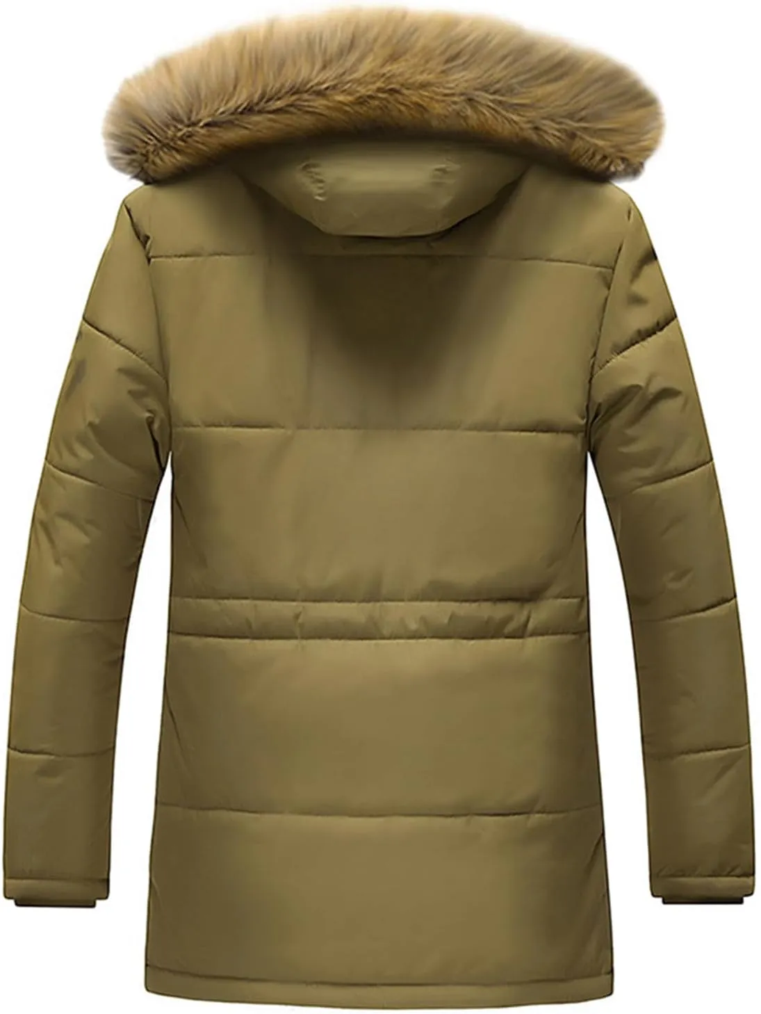 Men's Sherpa Lined Parka Jacket Winter Warm Down Puffer Coat with Fur Hood