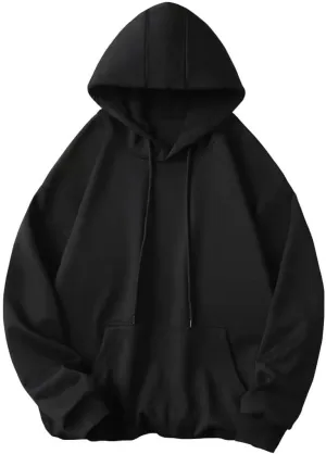 Men's Solid Color Sweatshirt Long Sleeve Pullover Hooded Sweatshirts for Men Soft & Warm Cotton Blend Casual Hoodies