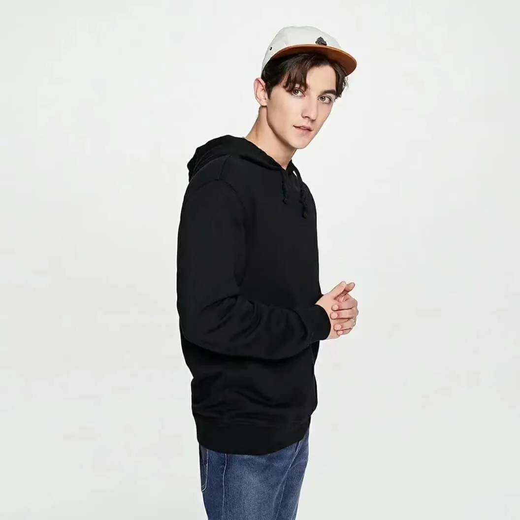 Men's Solid Color Sweatshirt Long Sleeve Pullover Hooded Sweatshirts for Men Soft & Warm Cotton Blend Casual Hoodies