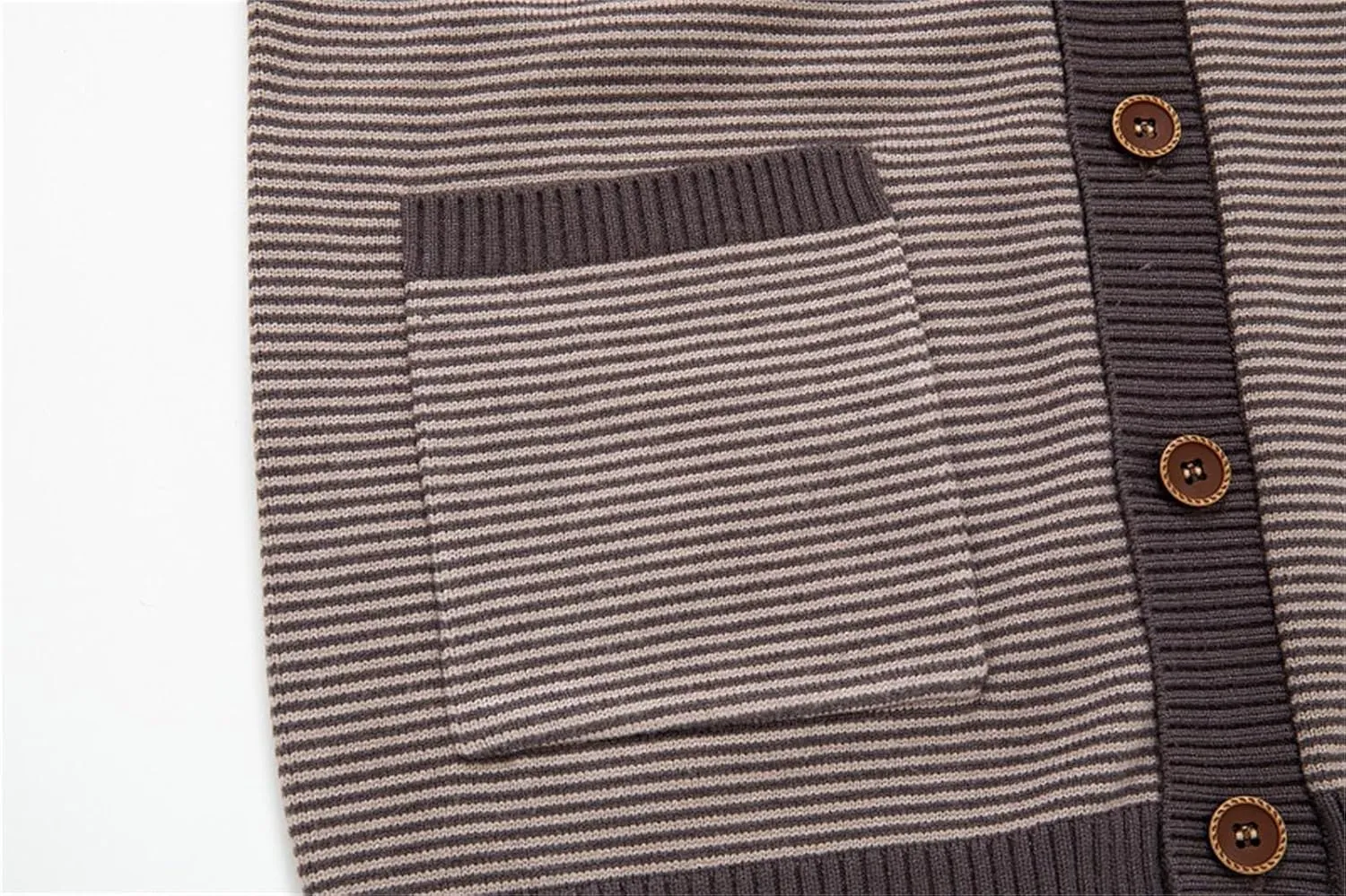 Mens Striped Cardigan Sweaters Long Sleeve V Neck Button Down Cardigans Lightweight Knitted Sweaters With Pockets